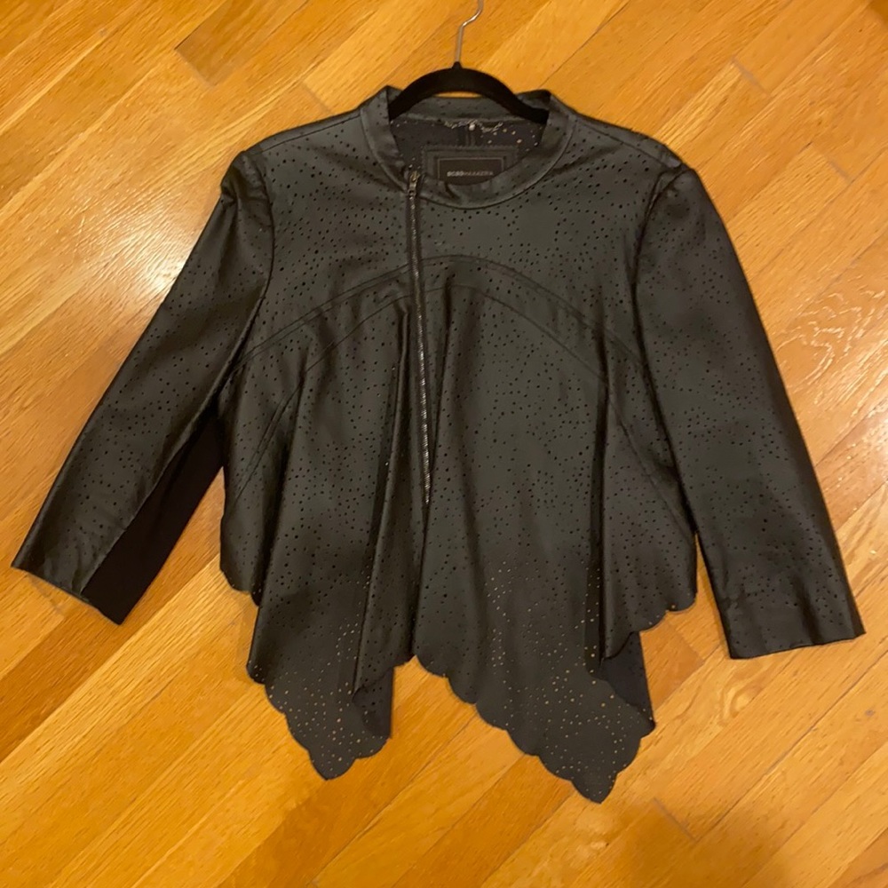 Bcbg maxazria scallop leather jacket